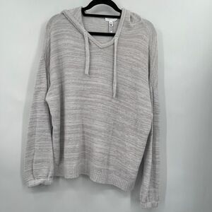 Soma Gray Oatmeal Long Sleeve Drawstring Pullover Hooded Sweater Size XL